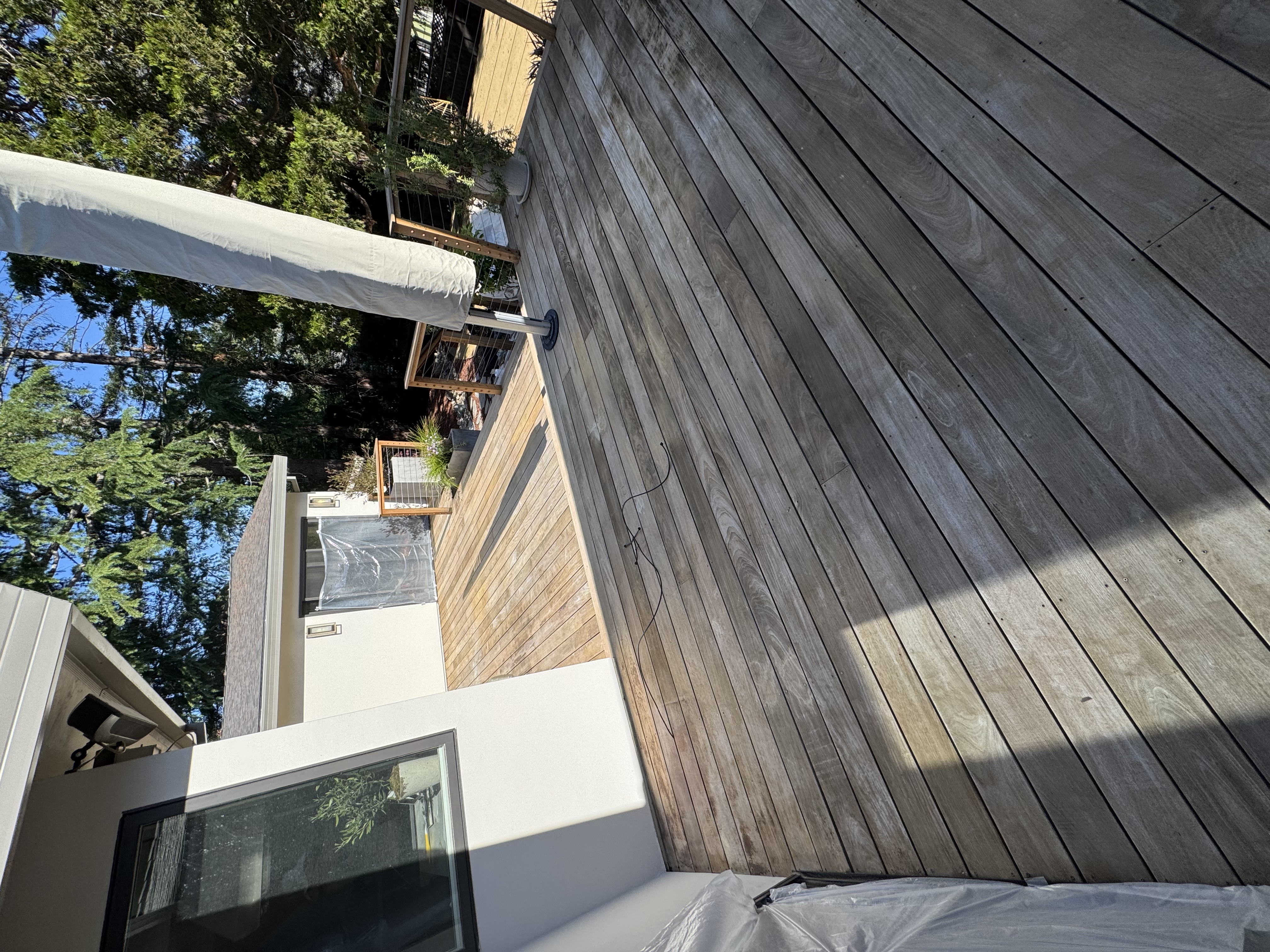 After cleaning — Los Gatos ipe deck clean and dry, ready for staining